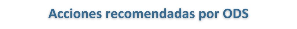 Acciones recomendadas por ODS